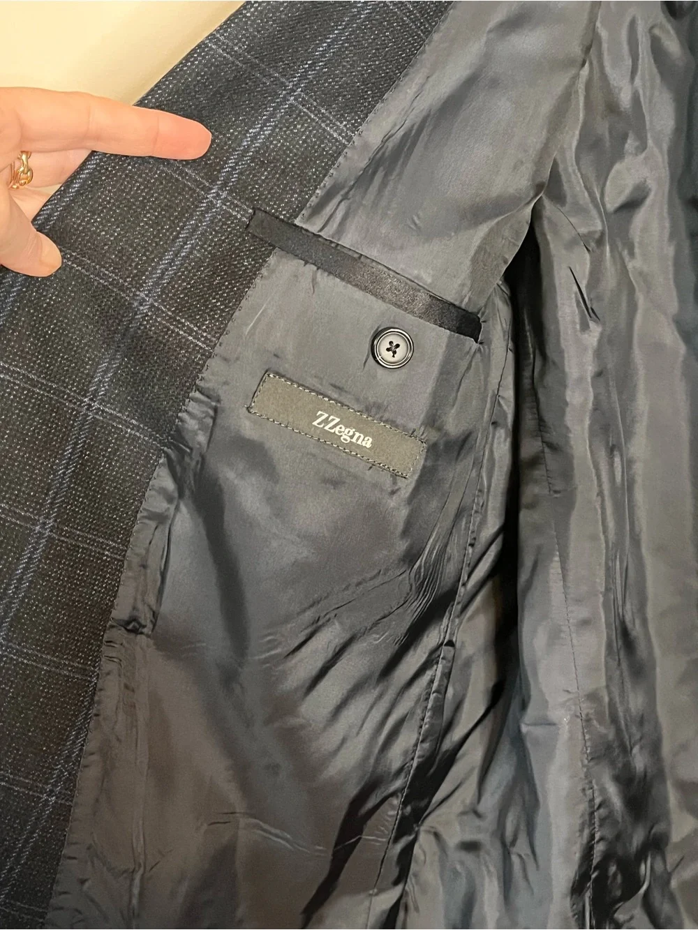 ERMENEGILDO ZEGNA Trofeo Wool Windowpane Sport Coat Blazer 54L / US 44L